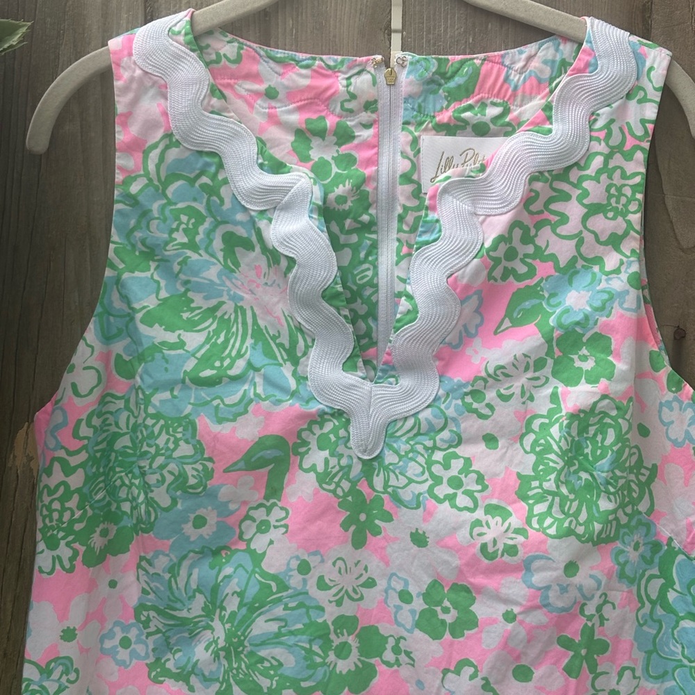 Lilly Pulitzer Romney Tropical Beach Floral Shift Romper Dress Women’s Size 12 - Picture 3 of 10